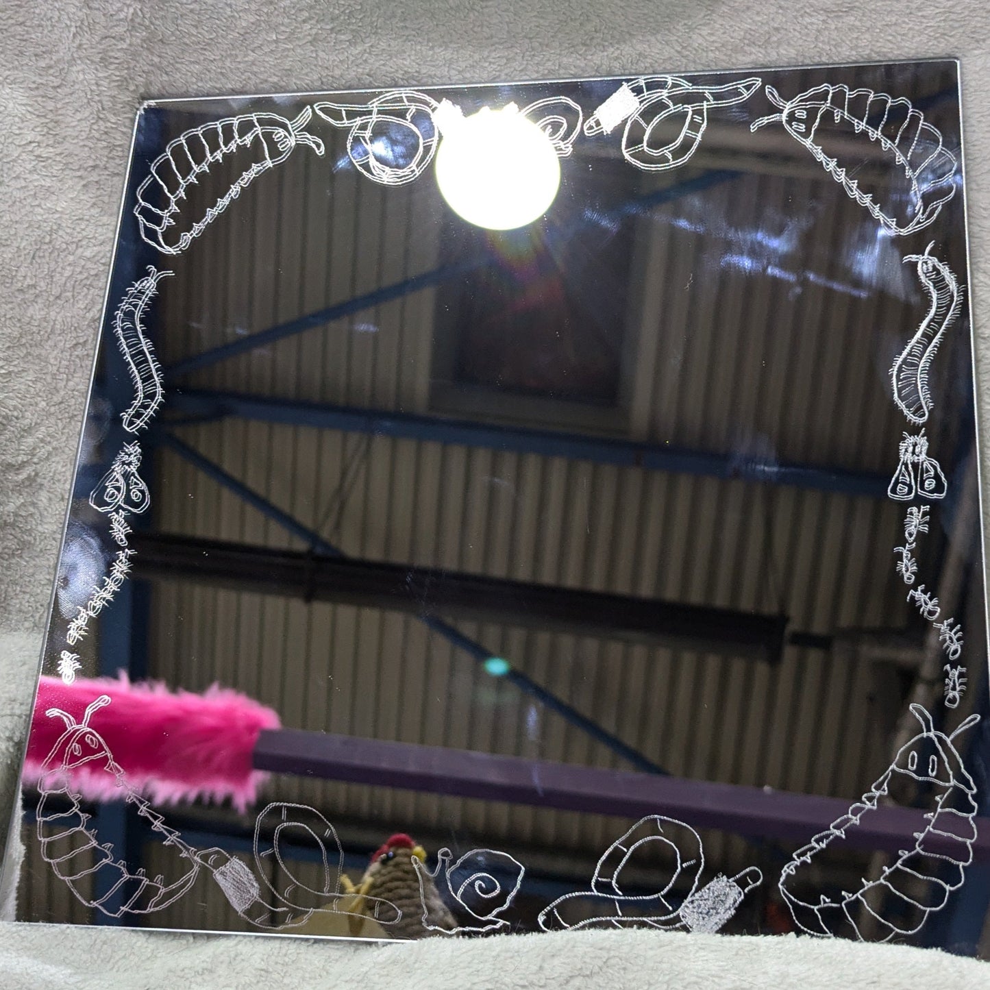 Bugs Square Carved Mirror