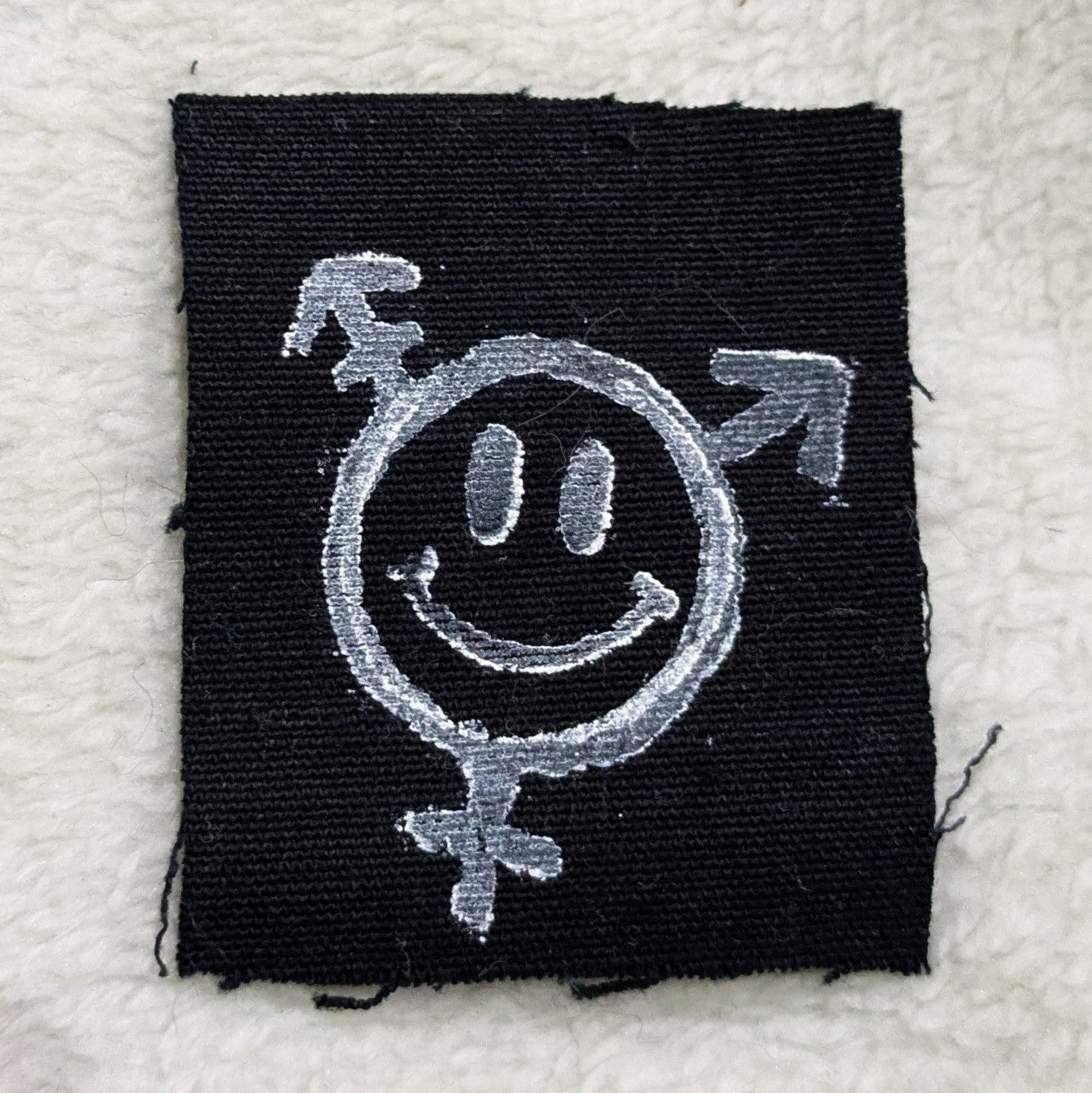 Transgender Symbol with Smiley Face Small Patch