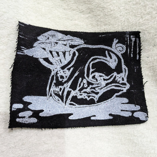 Cat Skull and Mushroom Large Patch