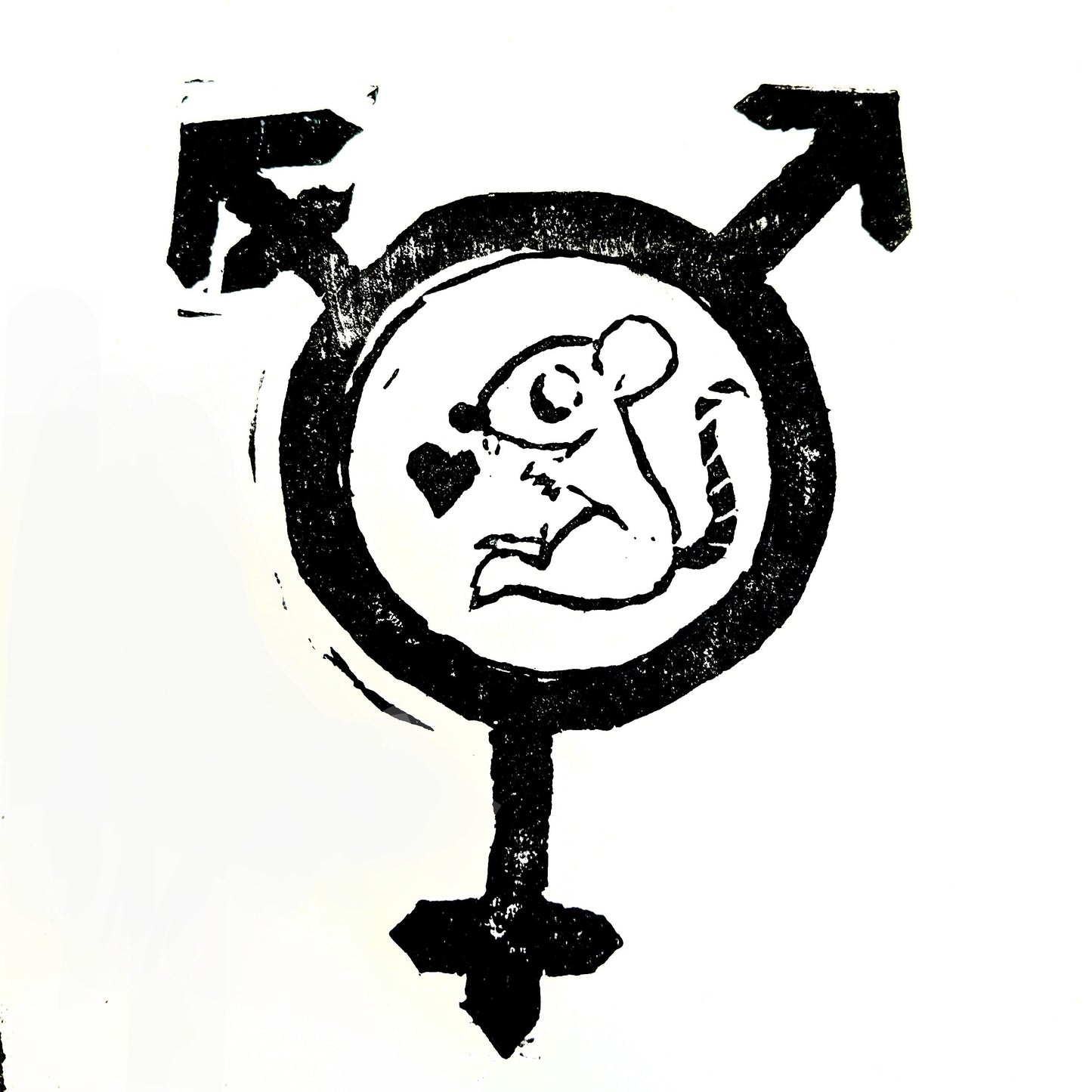 Transgender Symbol with Rat Medium Patch
