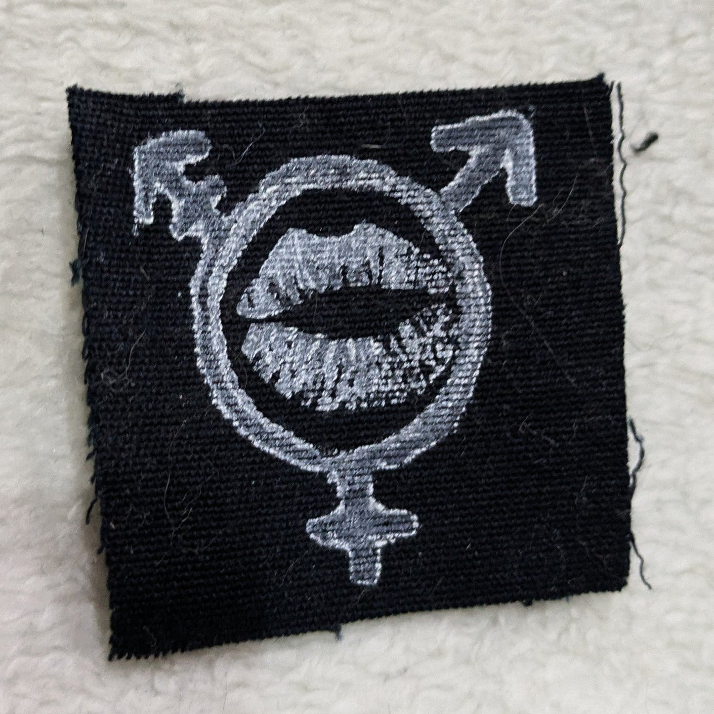 Transgender Symbol with Lipstick Kiss Small Patch