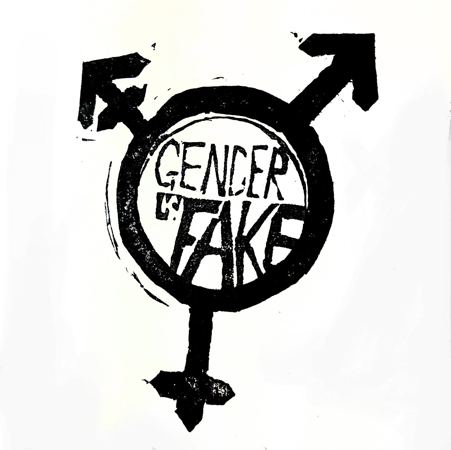 Transgender Symbol with "Gender Is Fake" Medium Patch